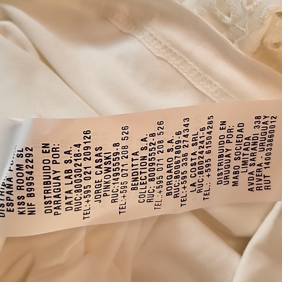 NWT Colcci Jeanswear Cream Embroidered HI/LOW Spagetti Strap Dress Womens Size L - Picture 13 of 16